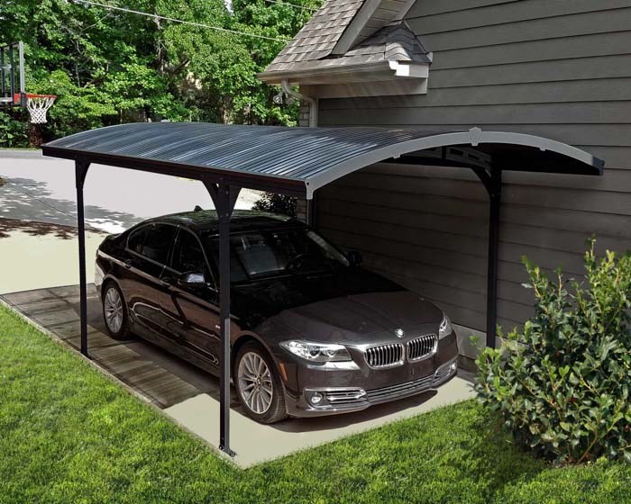 Palram - Canopia Carport Atlas 5000 Grey Frame - Solar Grey 9' x 16'