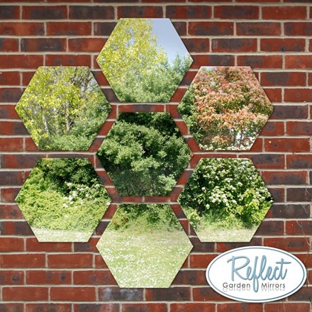 1ft 3¾in Set of 7 Hexagonal Silver Mirrors - by Reflect™