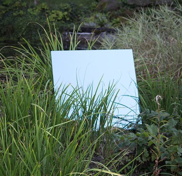 2ft x 2ft Set of 2 Small Blue Square Garden Mirrors