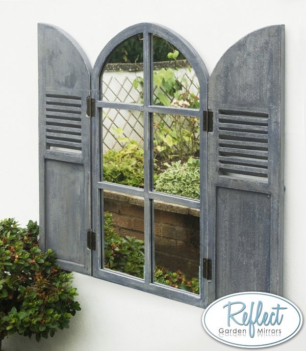 Arched Shutter Garden Mirror