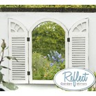 2ft 4in x 1ft 6in Antique Glass Garden Mirror with Wooden Shutters - by Reflect™