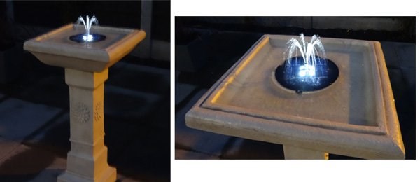 Budding Dahlia Solar Bird Bath Water Feature w/ Lights & Automation Function
