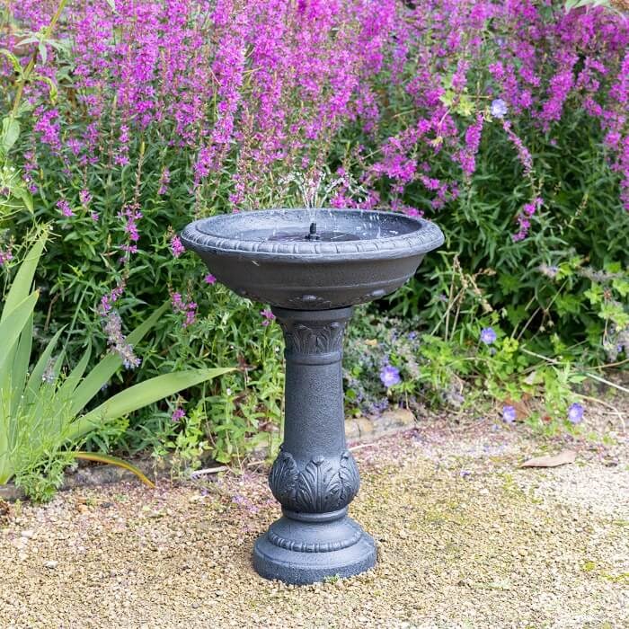 Windsor Solar Bird Bath Water Feature With LED Lights