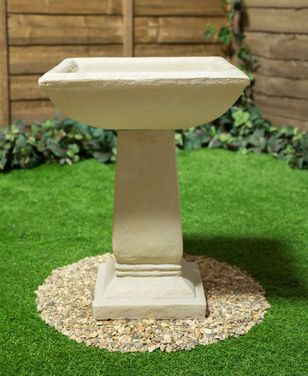 H52cm Selbourne Cast Stone Bird Bath by Ambienté
