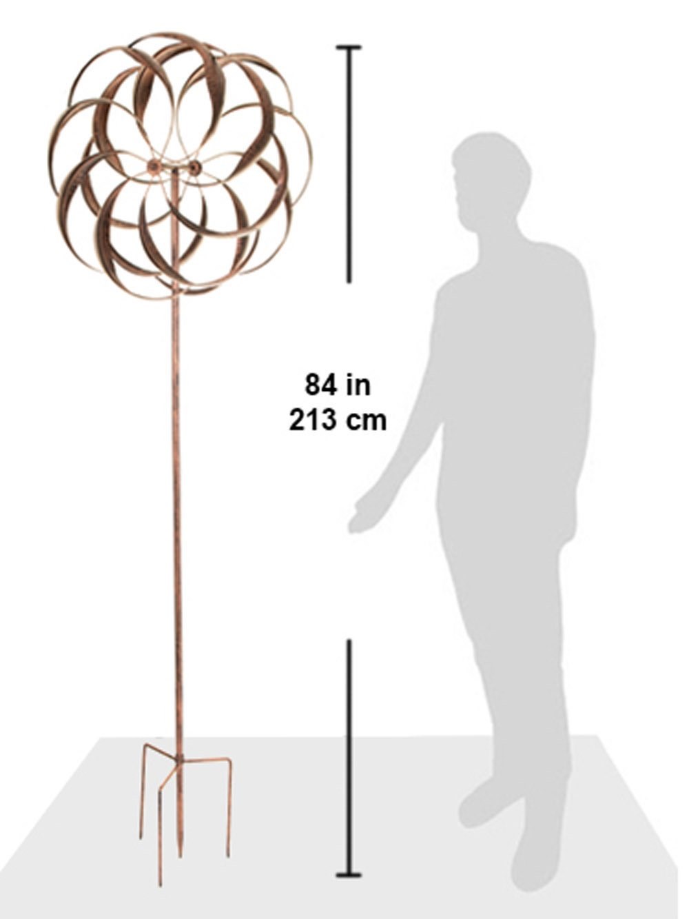 Brushed Copper Pemberley Wind Spinner Dia 61cm by Creekwood™