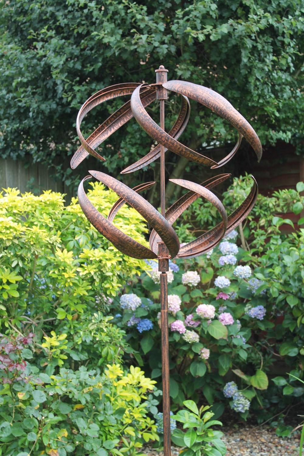 Brushed Copper Sphere Wind Spinner Dia 56cm By Creekwood™
