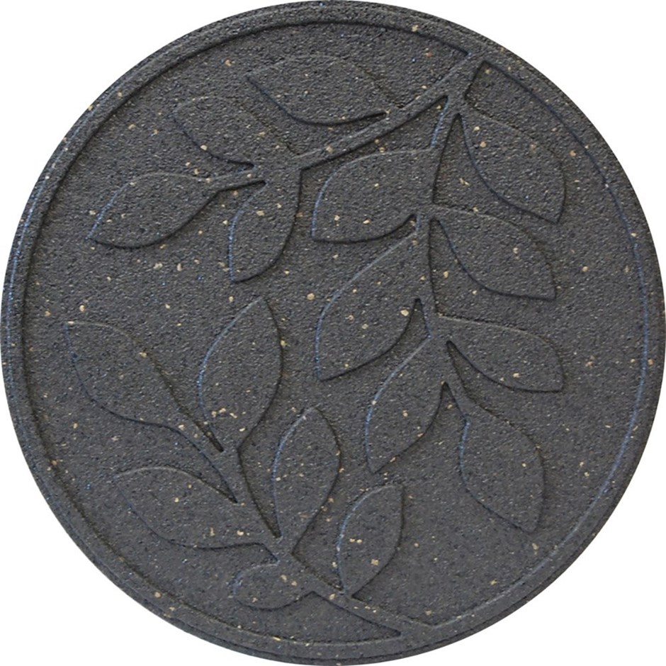 Recycled Rubber Stepping Stone with Leaf Design - 45x45cm