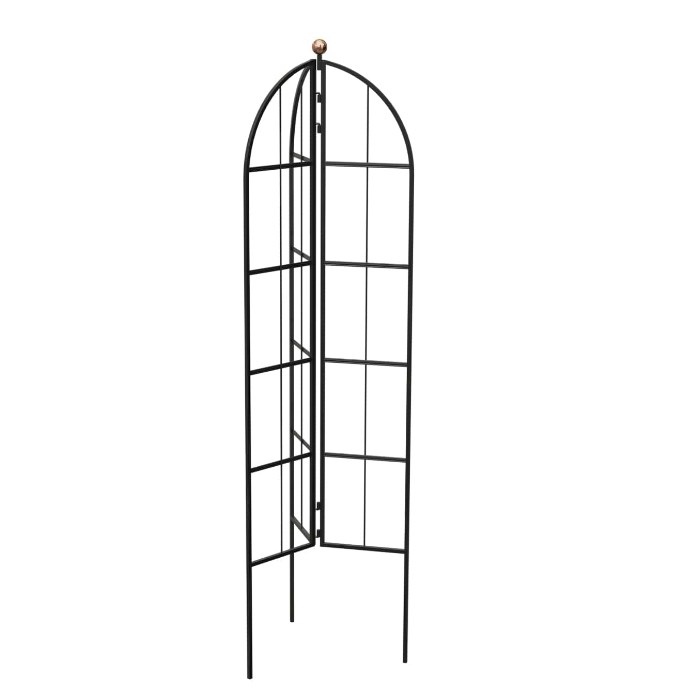 H180cm Modern Farmhouse Folding Obelisk Black with Copper Ball