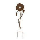H76cm Poppies Decorative Plant Support Rust