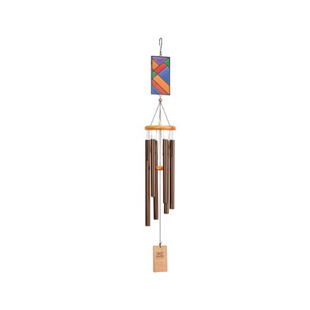 86cm 34\ Wind Chime Bronze with Stained Glass"