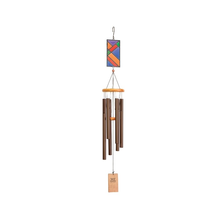 86cm 34\ Wind Chime Bronze with Stained Glass
