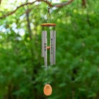 91cm 36” Memorial Wind Chime \Always in our Hearts\" Silver finish"