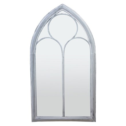 3ft 8in x 2ft Gothic Arched Glass Light Garden Mirror