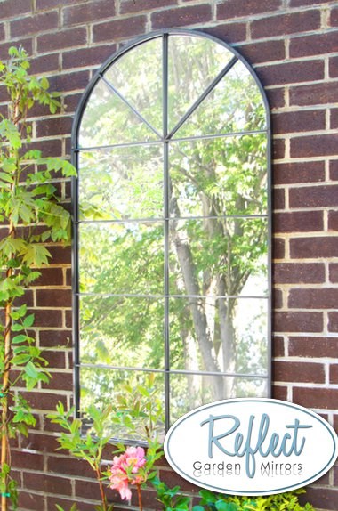 4ft 5in x 2ft 3in Metal Arch Glass Garden Mirror - by Reflect™