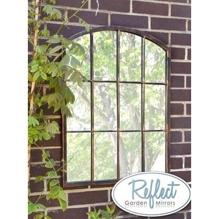 2ft 7in x 2ft Metal Arched Glass Garden Mirror - by Reflect™