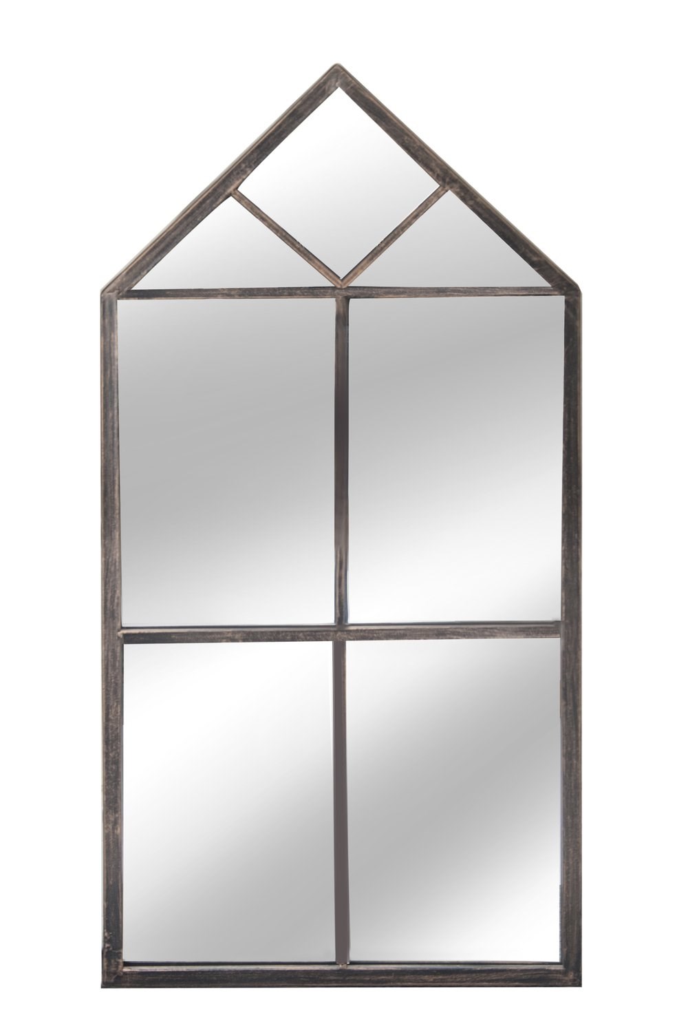 3ft 3in x 1ft 8in Metal Renaissance Peaked Glass Garden Mirror - by Reflect™