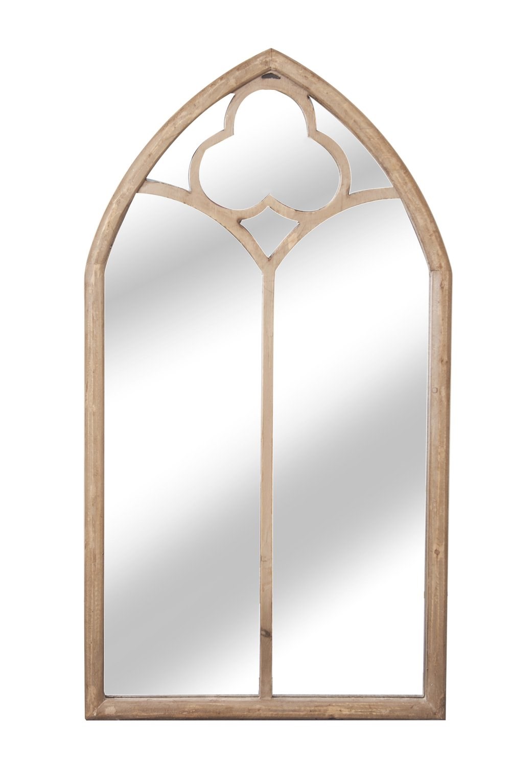 3ft 7in x 2ft Wooden Gothic Glass Garden Mirror - by Reflect™