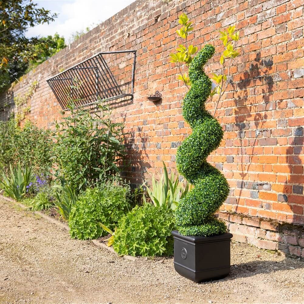 Artificial Boxwood Topiary Swirl