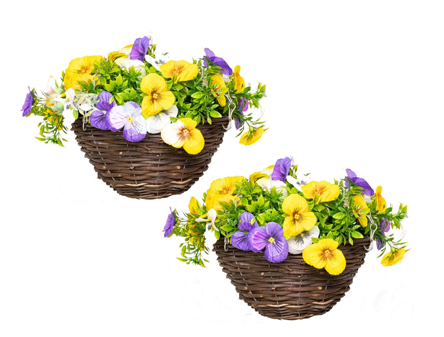 Artificial Pansy Hanging Basket
