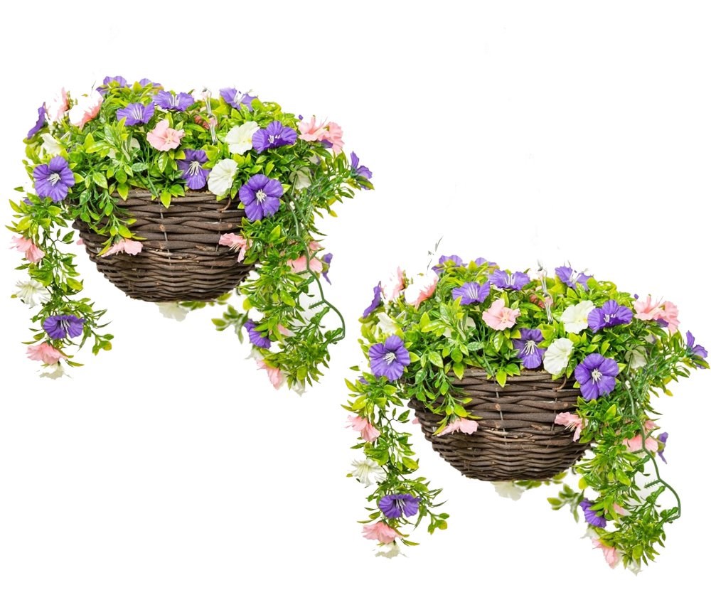 Artificial Petunia Hanging Basket