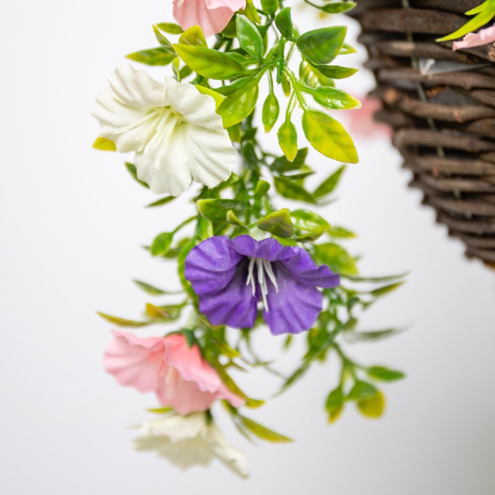 Medium Artificial Petunia Hanging Baskets | Pink, Purple & White | Primrose™