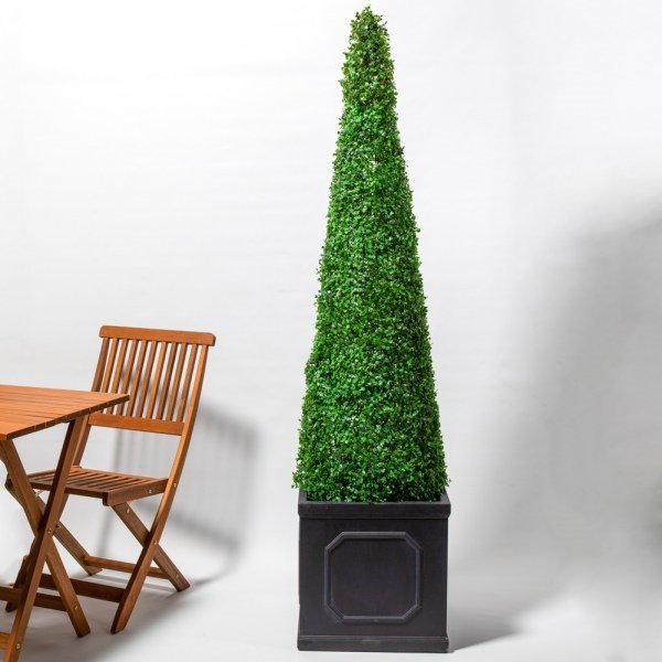 140cm Artificial Topiary Trees by Primrose™ - 'The XL Buxus Obelisk'