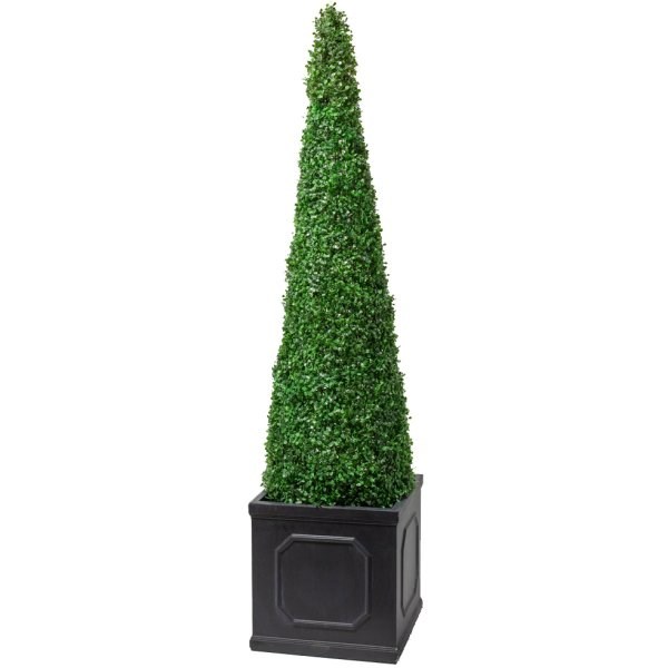 2x 140cm Artificial Topiary Trees by Primrose™ - 'The XL Buxus Obelisk'