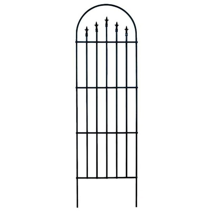 French Arch Trellis with Finials, Black