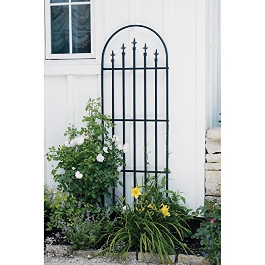 French Arch Trellis with Finials, Black