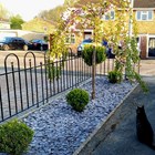 Triple Arch Finial Black Metal Fence Section