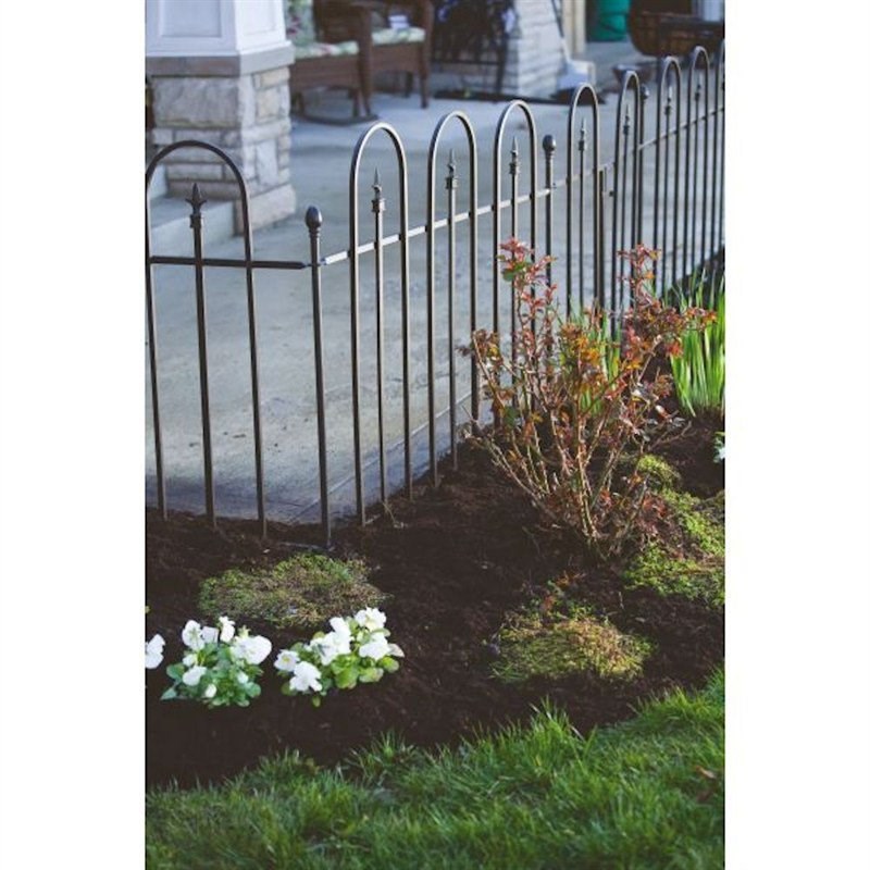 Triple Arch Finial Fence Section in Black