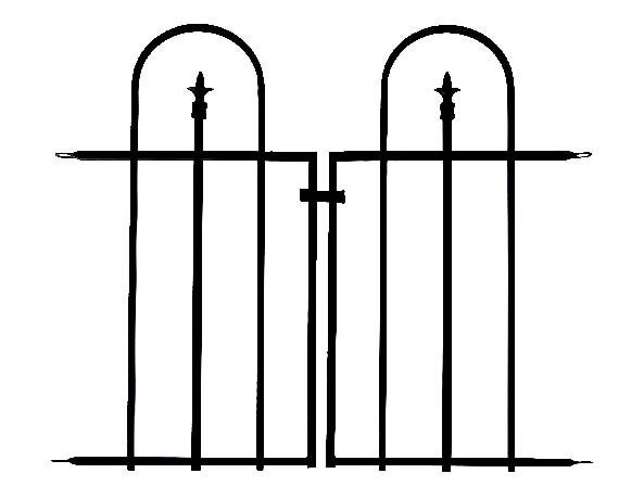 Gate for Triple Arch Finial Fence in Black
