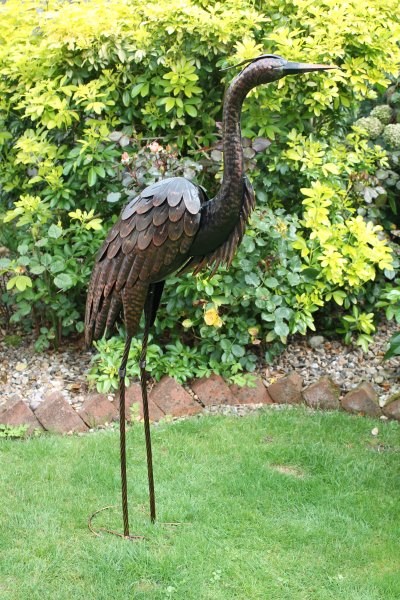 Bronze Heron Garden Ornament - 1.1m