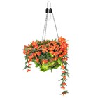 26cm Red Duranta Artificial Hanging Baskets with Solar Light by Primrose™