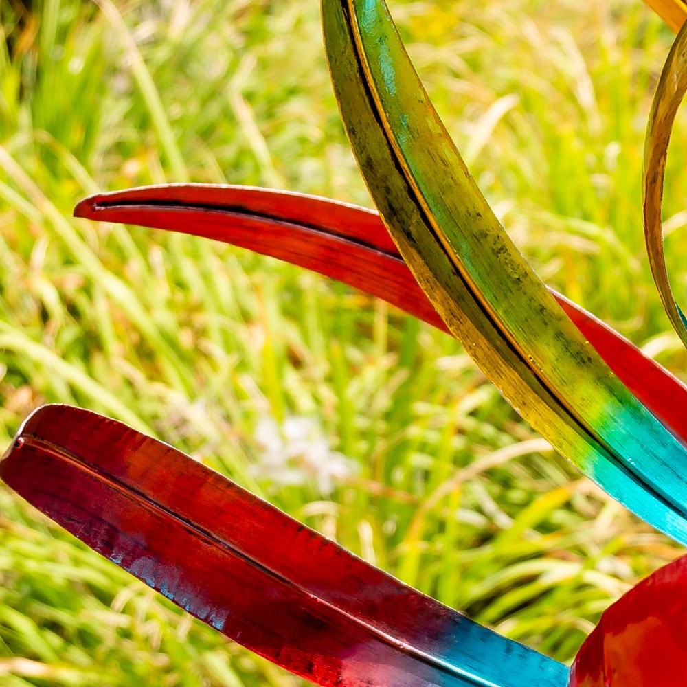 Bird of Paradise Wind Spinner with Solar Crackle Globe W65cm by Primrose™