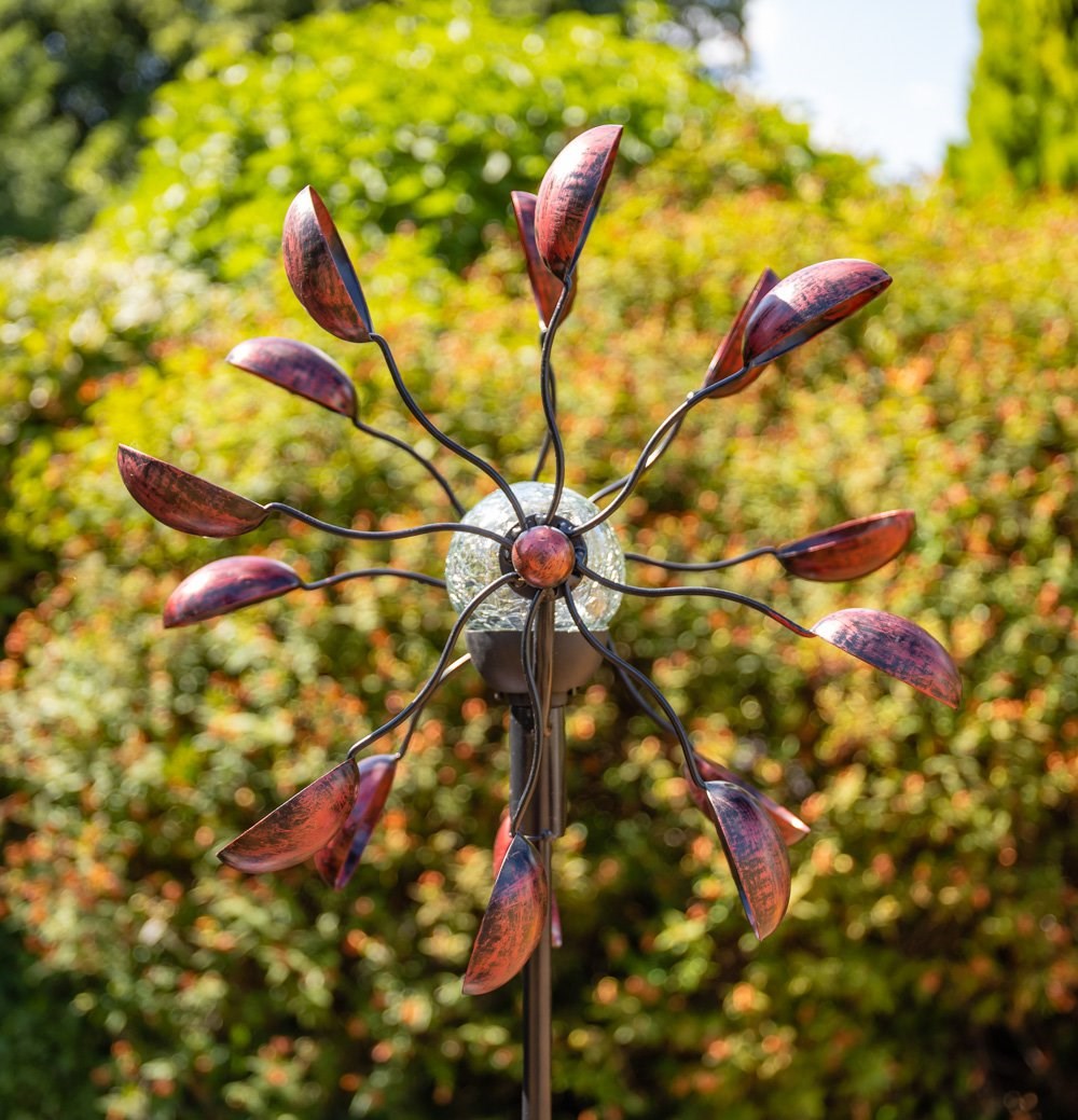 Burnham Wind Spinner with Solar Crackle Globe Dia 36cm by Primrose™