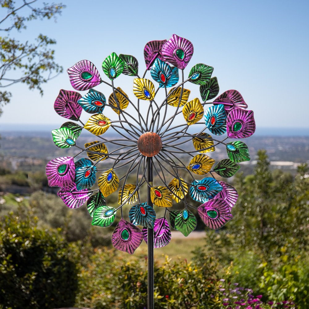 Peacock Feather Wind Spinner