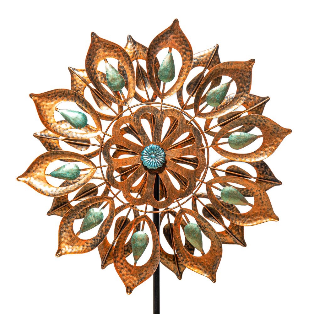 Peacock Eyes Wind Spinner in Copper Dia 61cm by Primrose™