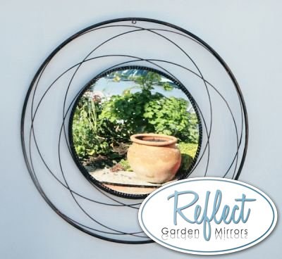 2ft 3in Round Orbital Metal Garden Mirror - by Reflect™