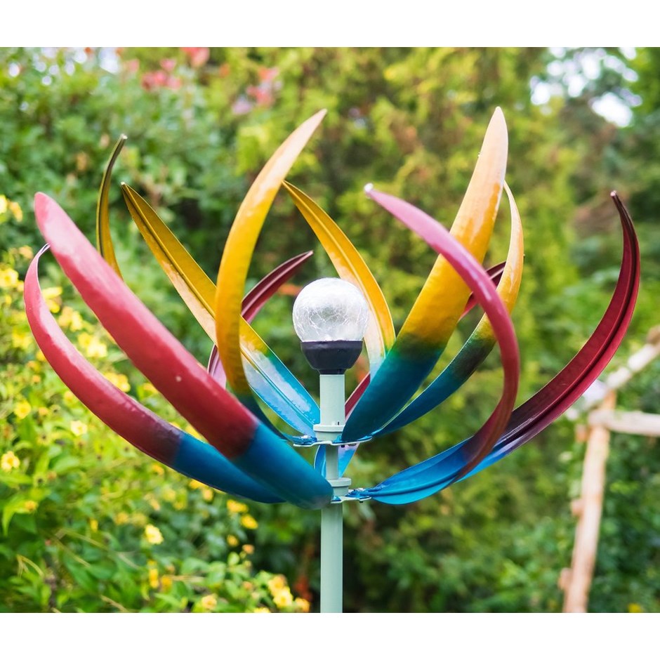 Spiritual Multi Coloured Solar Light Wind Spinner Dia 60cm