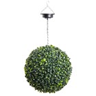 Pair of 28cm Solar Powered LED Artificial Topiary Ball | Primrose™ - 'The Little Buxus Ball'