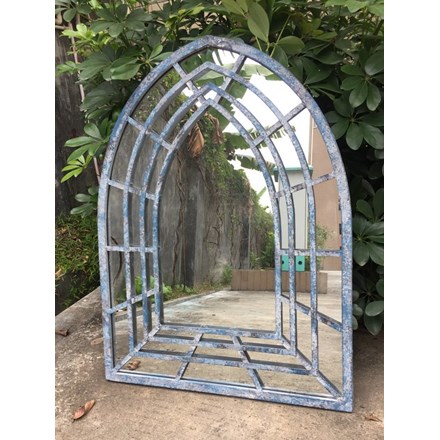 Antique Blue Church Mirror