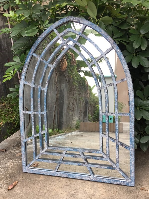Antique Blue Church Mirror