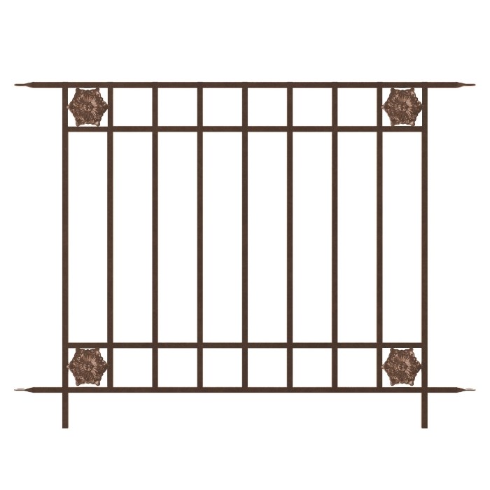 Rosette Fence Section Rust H92 x W121cm