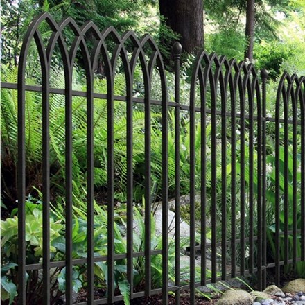 121cm Gothic Fence Section Black