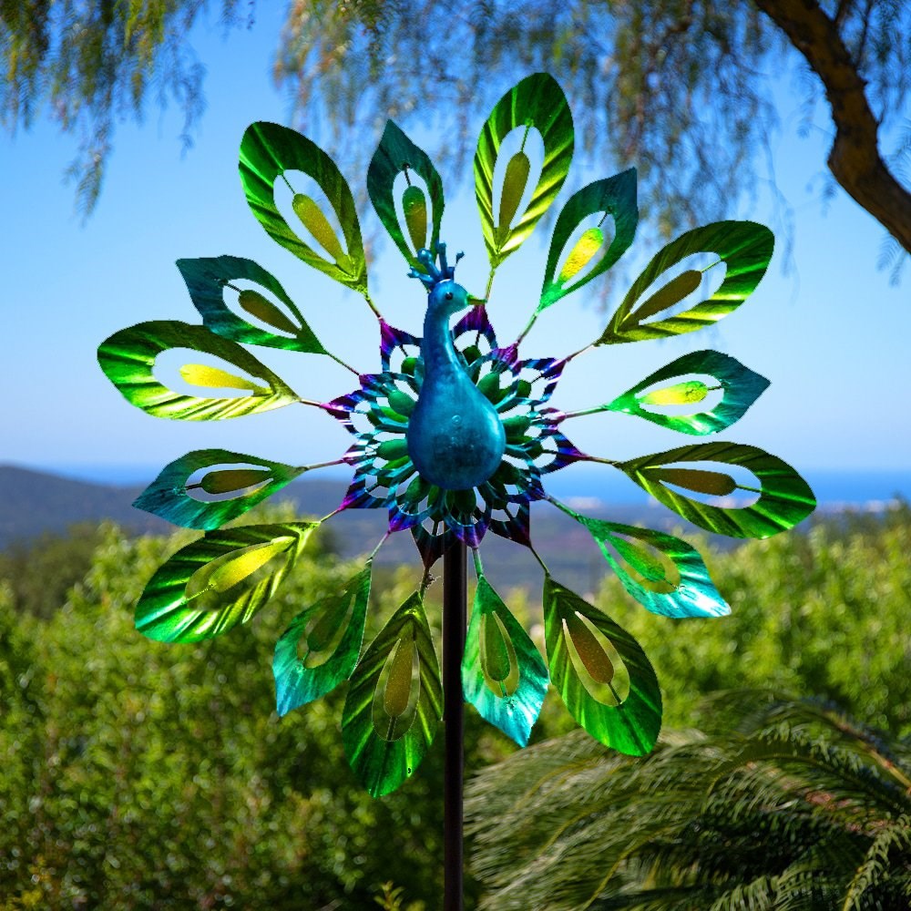 Peacock Metal Wind Spinner Dia 40cm by Primrose™
