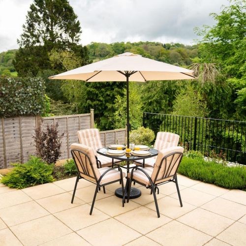 Hadleigh 4 Seater Square Garden Dining Furniture Set In Beige By Hectare®