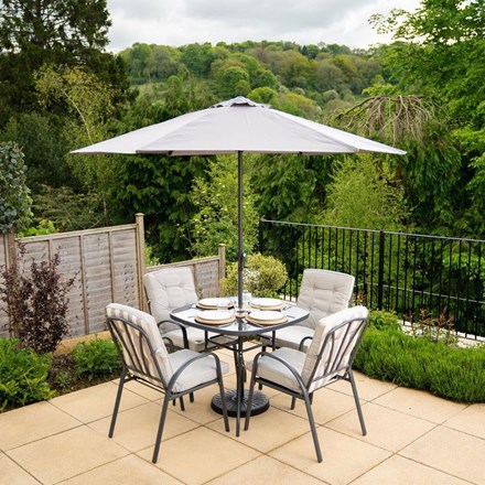 Hadleigh 4 Seater Garden Dining Furniture Set In Grey By Hectare®