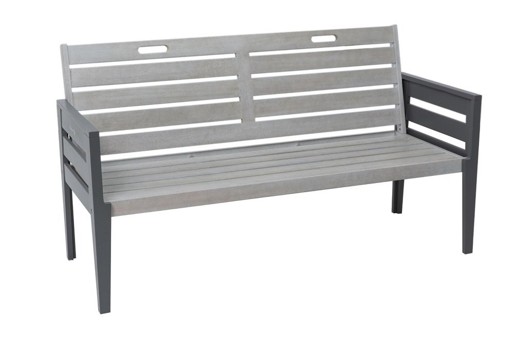 Norfolk Leisure Grigio 3 Seater Wooden Bench in Grey