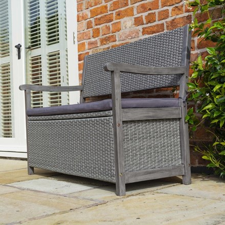 1.2m Marberry Alderley Rattan Storage Bench Box by Rowlinson®